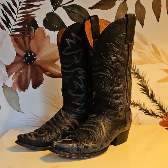 Dan Post Shoes - Dan Post | "Sidewinder" Black Western Boots | Sz 8.5| Festival, Boho, Southwest